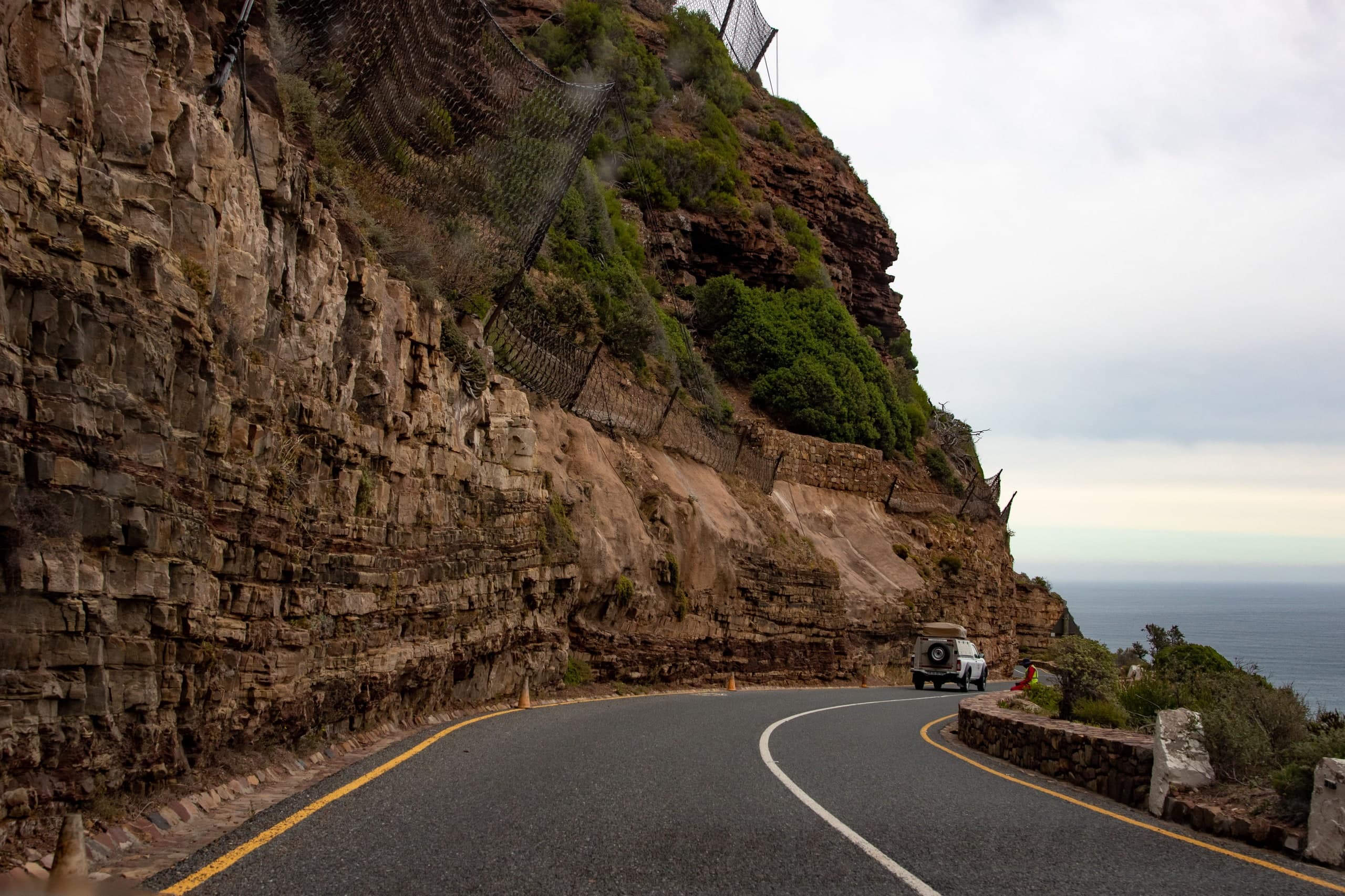 A car on Chapman's Peak Drive, Cape Town