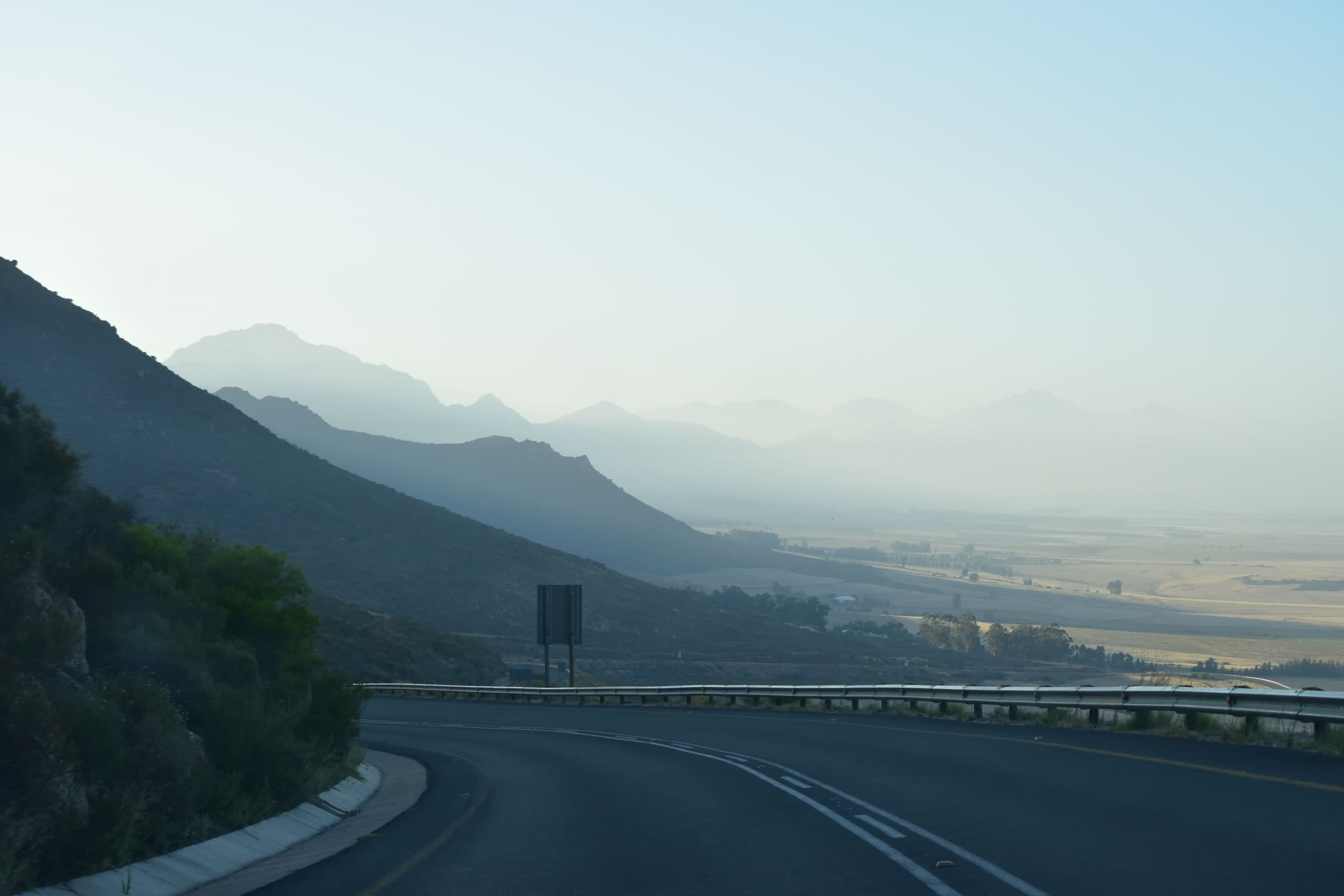 A South African highway at dawn